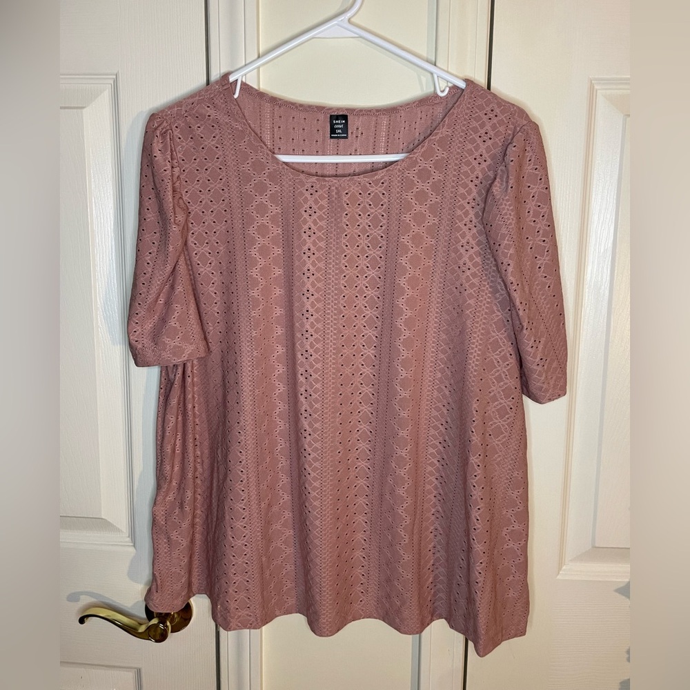 Pink blouse semi sheer